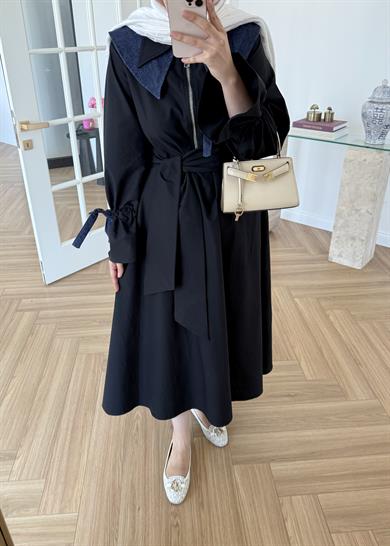 Kot Garnili Elbise Siyah