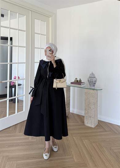 Kot Garnili Elbise Siyah