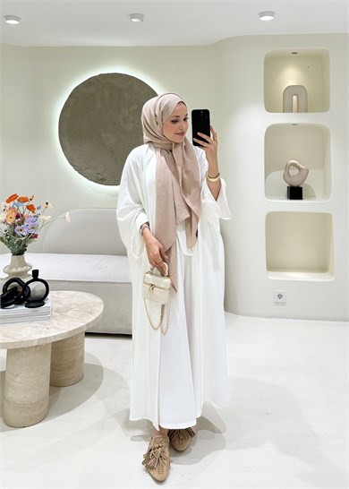 Lady 2 li Abaya Takım Ekru