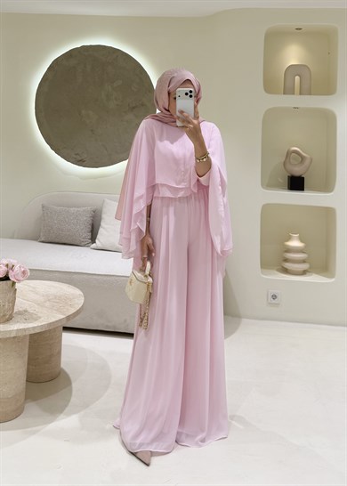 Lavena Şifon Takım Pembe