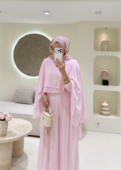Lavena Şifon Takım Pembe