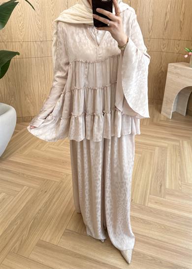 Leopar Desen Şifon Takım Taş