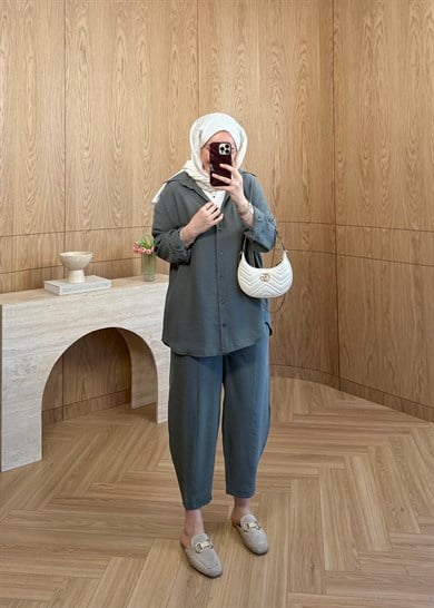 Lina Gömlekli Takım Haki