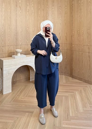 Lina Gömlekli Takım Lacivert