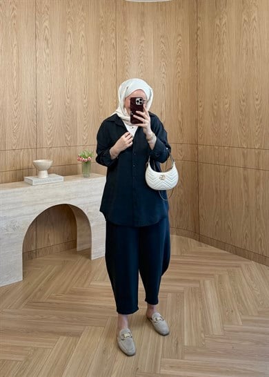 Lina Gömlekli Takım Siyah