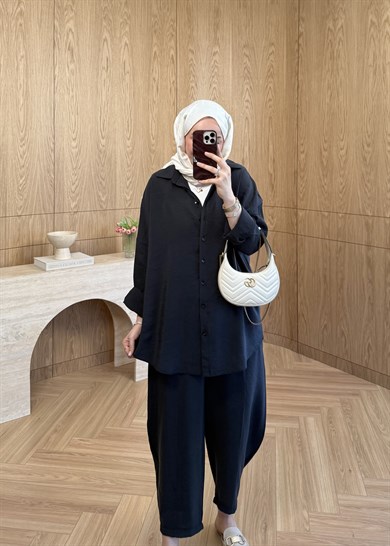 Lina Gömlekli Takım Siyah