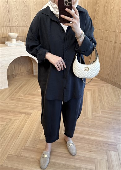 Lina Gömlekli Takım Siyah
