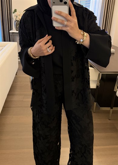 Lina Premium Dantel Gömlek Siyah