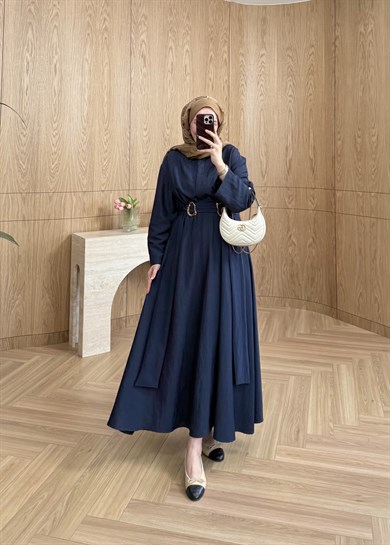 Lunea Tensel Denim Elbise Lacivert 