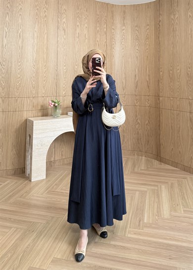 Lunea Tensel Denim Elbise Lacivert 