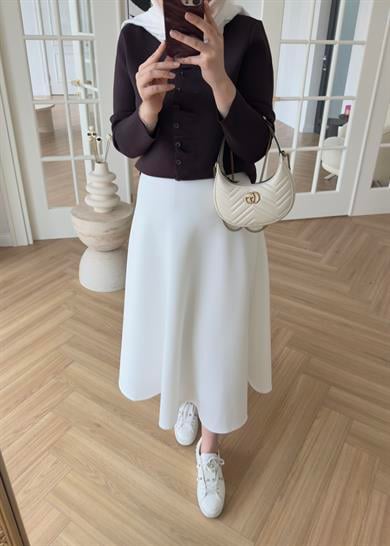 Luvi Çelik Örme Hırka Kahverengi