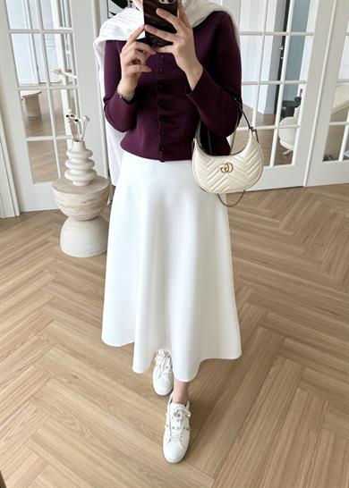 Luvi Çelik Örme Hırka Mürdüm