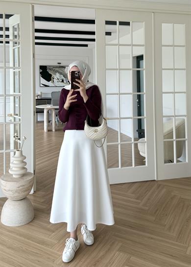 Luvi Çelik Örme Hırka Mürdüm