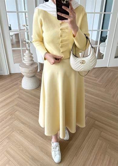 Luvi Çelik Örme Hırka Sarı