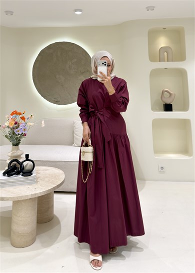 Manolya Elbise Bordo