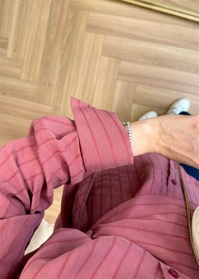 Marly Omuz Şallı Gömlek Gül Kurusu