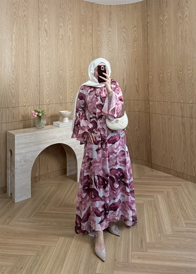 Marya Şifon Elbise Mürdüm 