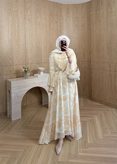 Marya Şifon Elbise Sarı 
