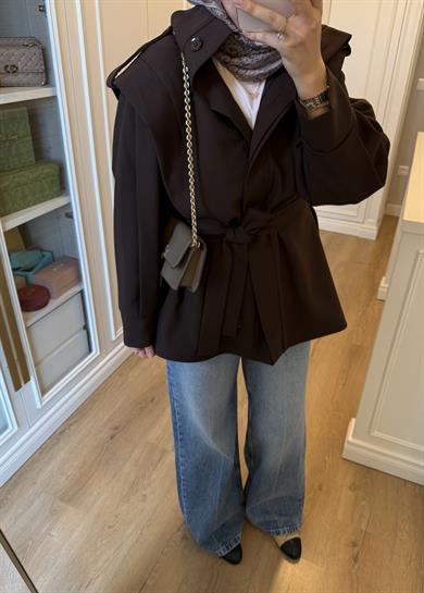 Massi Trençkot Kahverengi