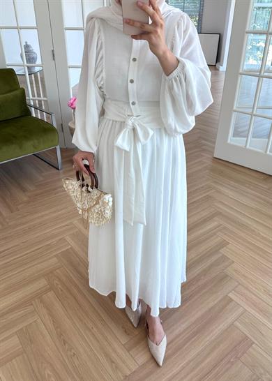 Melinda Etekli Takım Ekru