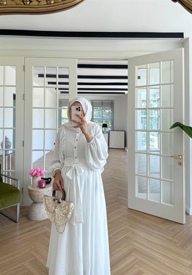 Melinda Etekli Takım Ekru