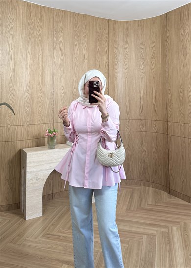 Mia Bağlama Detaylı Gömlek Pembe