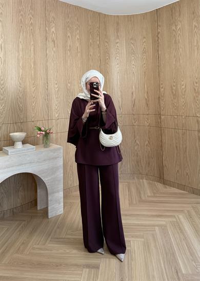 Mia Premium Krep Takım Bordo