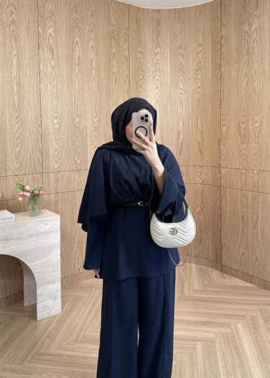 Mia Premium Krep Takım Lacivert