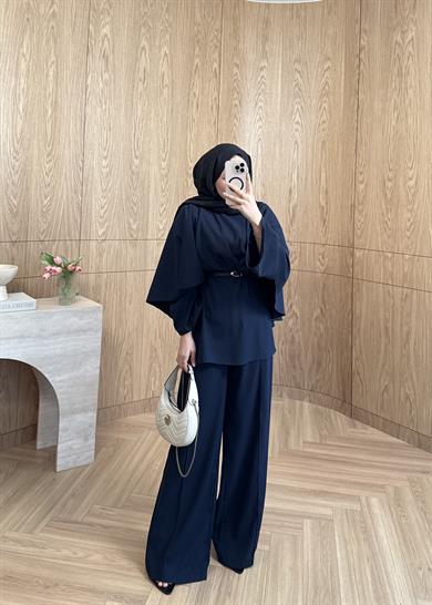 Mia Premium Krep Takım Lacivert