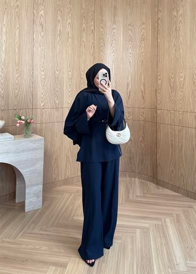 Mia Premium Krep Takım Lacivert