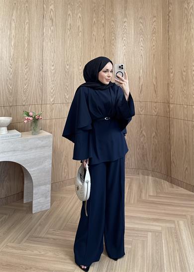Mia Premium Krep Takım Lacivert
