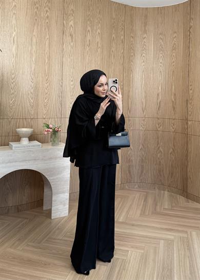 Mia Premium Krep Takım Siyah