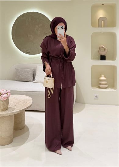 Miori Keten Takım Bordo