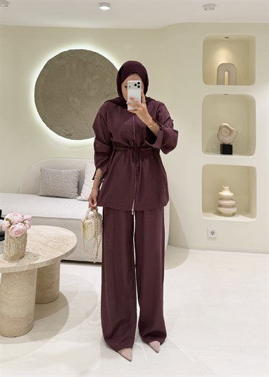 Miori Keten Takım Bordo
