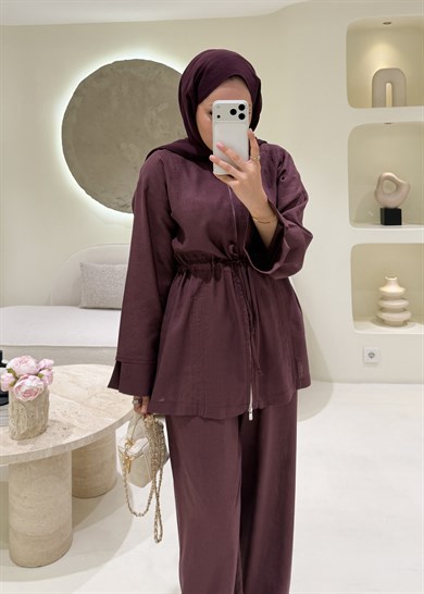 Miori Keten Takım Bordo