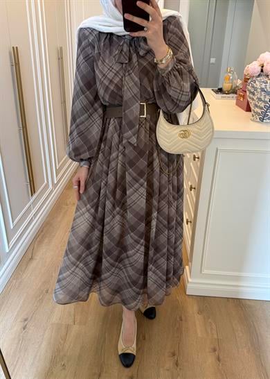 Mira Ekose Desenli Elbise Vizon