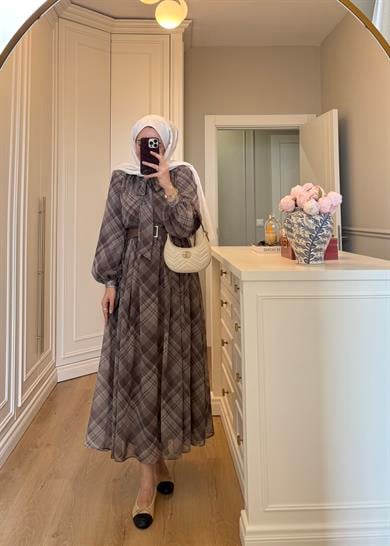 Mira Ekose Desenli Elbise Vizon