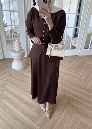 Moi Çelik Örme Hırka Kahverengi