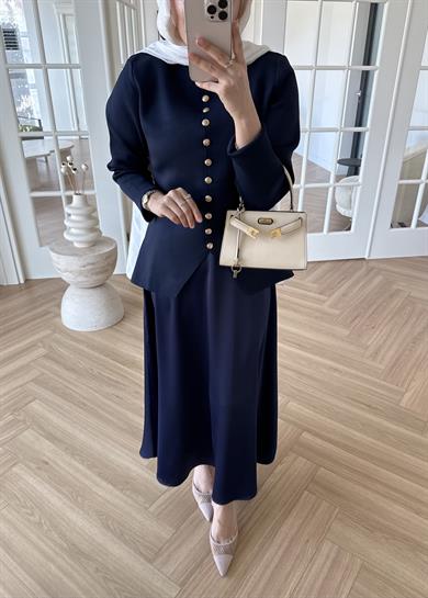 Moi Çelik Örme Hırka Lacivert