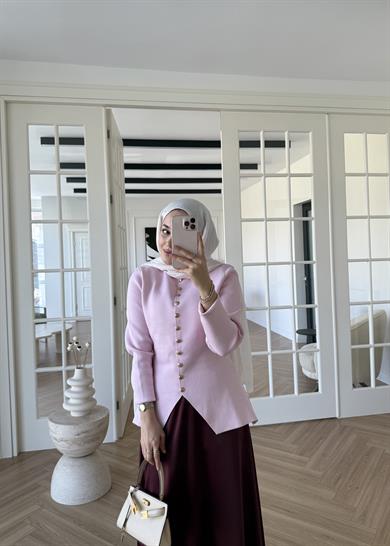 Moi Çelik Örme Hırka Pembe