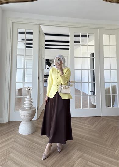 Moi Çelik Örme Hırka Sarı