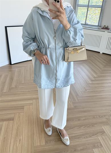 Nakışlı Cupra Kap Mavi