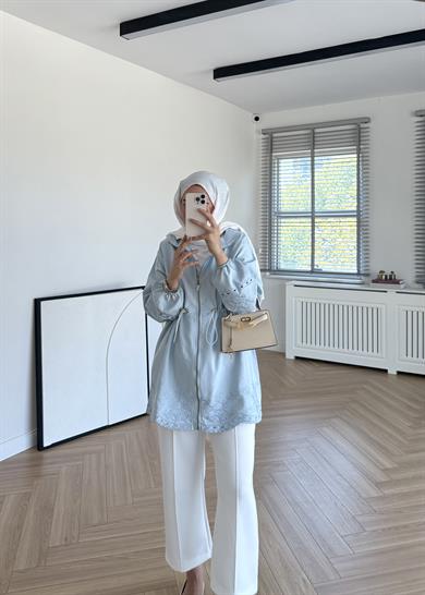 Nakışlı Cupra Kap Mavi