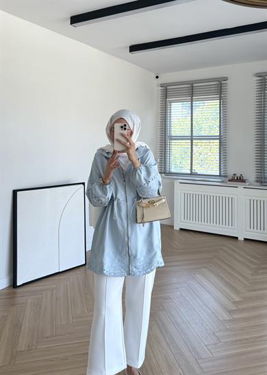 Nakışlı Cupra Kap Mavi