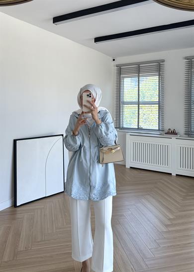 Nakışlı Cupra Kap Mavi