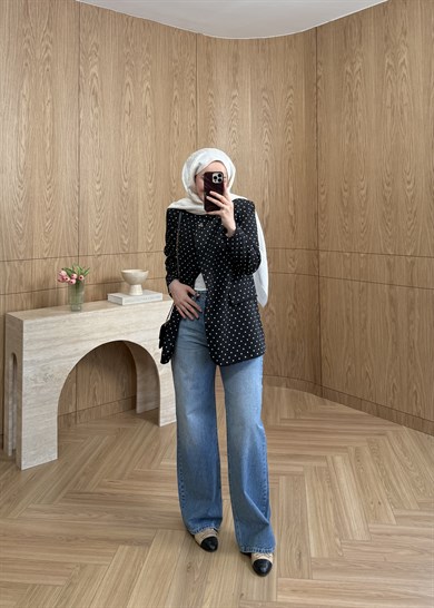 Naura Düz Paça Jean Lacivert 