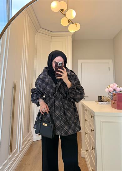 Nervürlü Kemerli Jean Pantolon Siyah