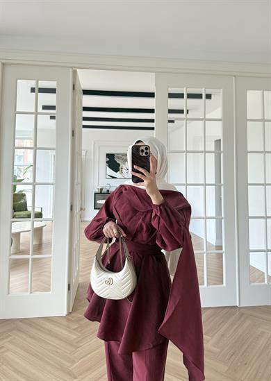 Nita Şallı Takım Bordo
