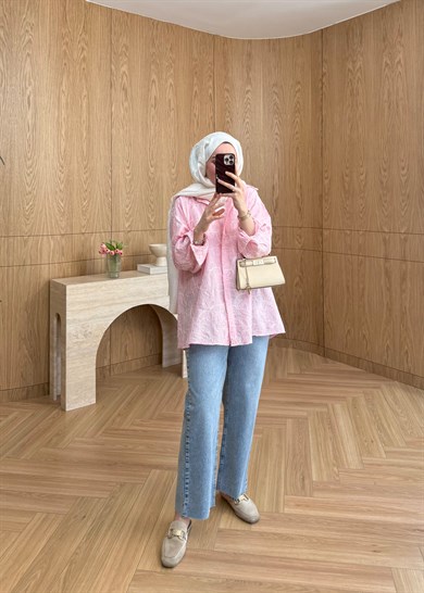 Nova Nakışlı Gömlek Pembe
