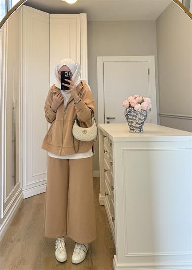 Oslo 3 İplik Şardonlu Takım Bej